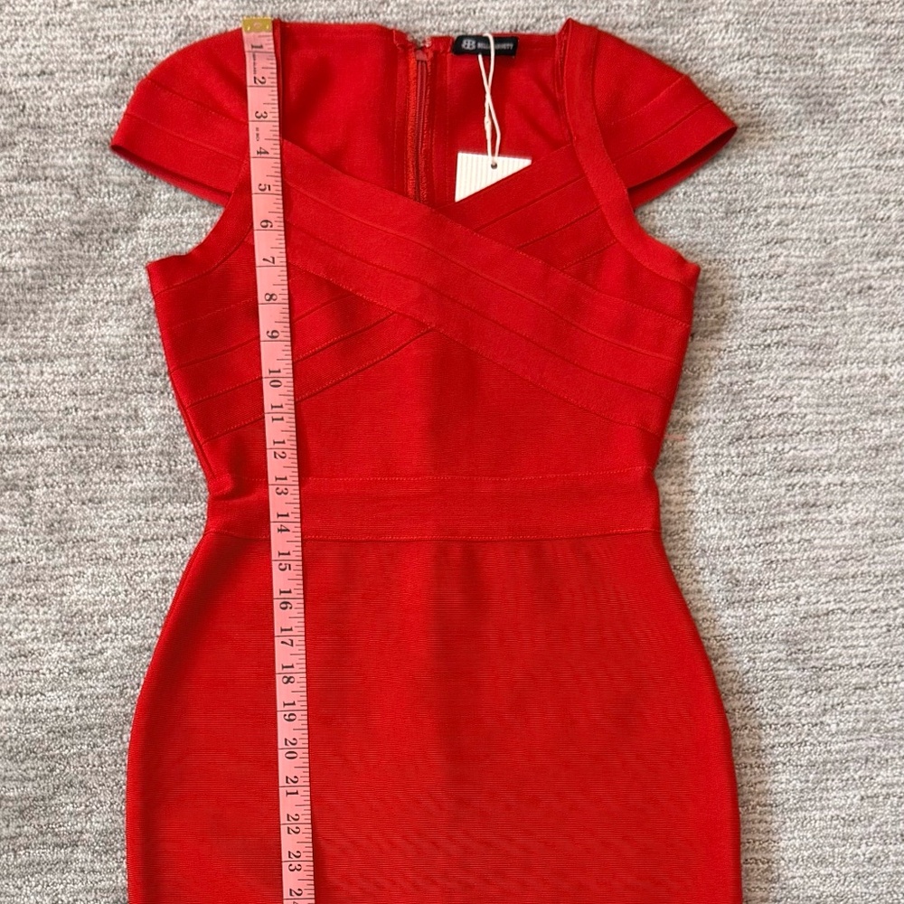 NWT Bella Barnett Bodycon Red Midi Dress Womans SZ. 6 Bandage Dress Holiday - Picture 13 of 14